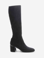 Load image into Gallery viewer, The Stretch Suede Tall Boot With Inside Zip in Black
