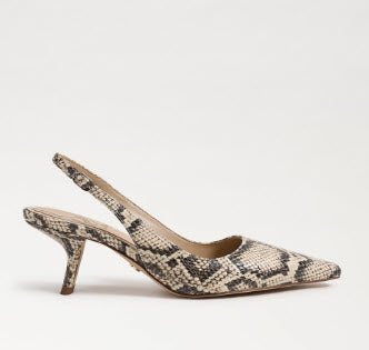 The Sling Back Pointed Pump in Snake