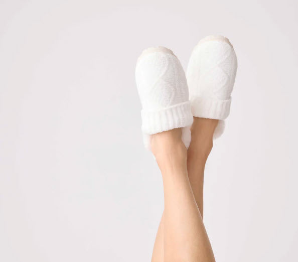 The Cable Crew Slipper in Ivory