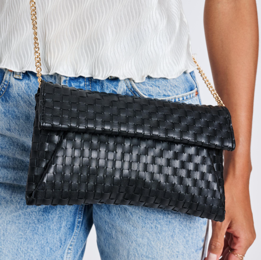 The Woven Clutch in Black