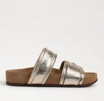 Load image into Gallery viewer, The Dual Band Footbed Sandal in Gold
