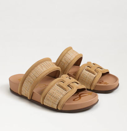 The Dual Band Footbed Sandal in Sand