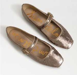 The Sequin Maryjane Ballet in Molten Gold