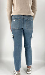 Load image into Gallery viewer, The Mid Rise Cargo Jean in Light Denim
