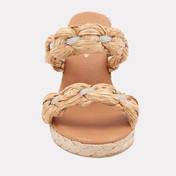 The Raffia With Crystal Braided Band Espadrille in Natural