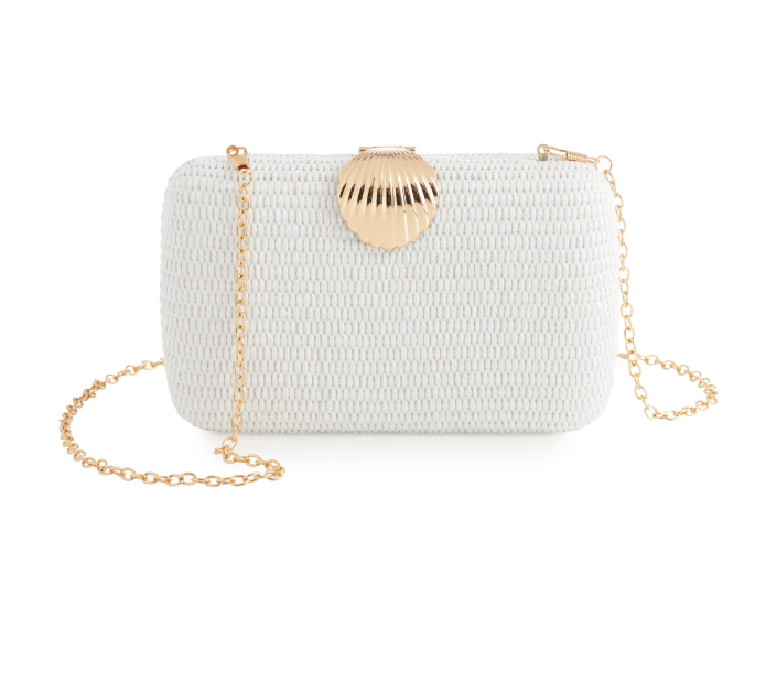 The Shell Clasp Clutch in White1