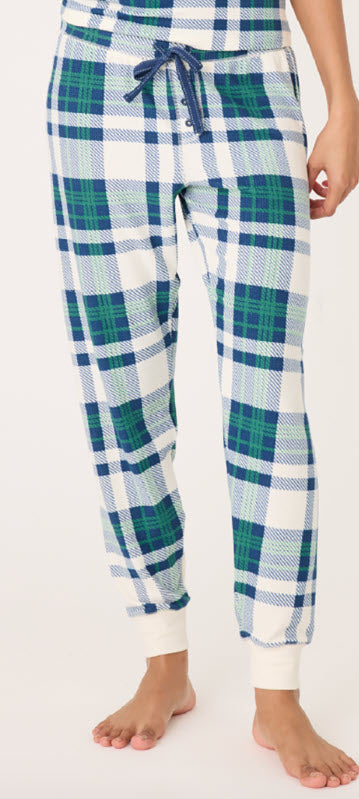 The Plaid Jogger in Nat Green