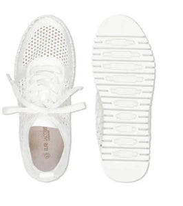 Tulip 4271 - The Knit Sneaker on Mid Platform Wedge in White