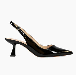 The Heart Top Line Sling Pump in Black