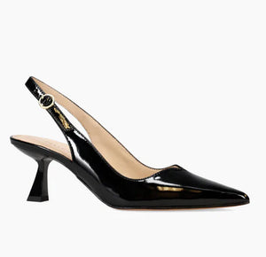 The Heart Top Line Sling Pump in Black