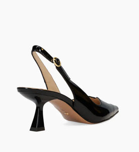 The Heart Top Line Sling Pump in Black