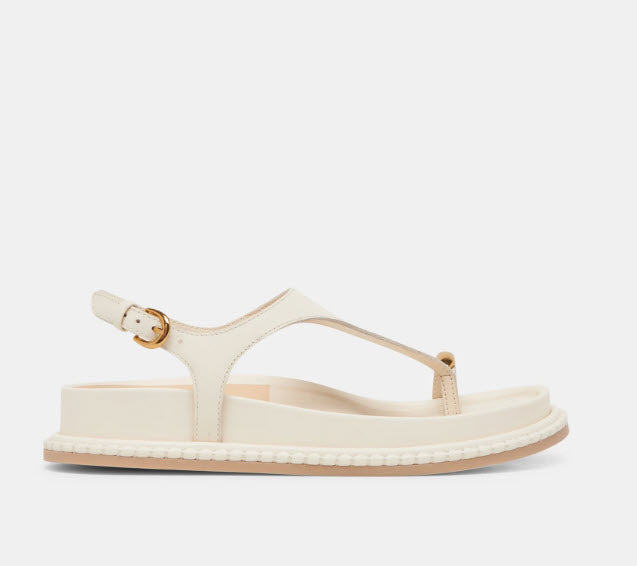 The Toe Ring Footbed Sandal in Off White