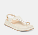 Load image into Gallery viewer, The Toe Ring Footbed Sandal in Off White
