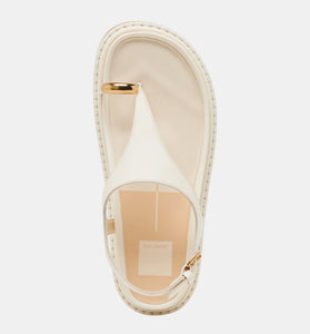 The Toe Ring Footbed Sandal in Off White