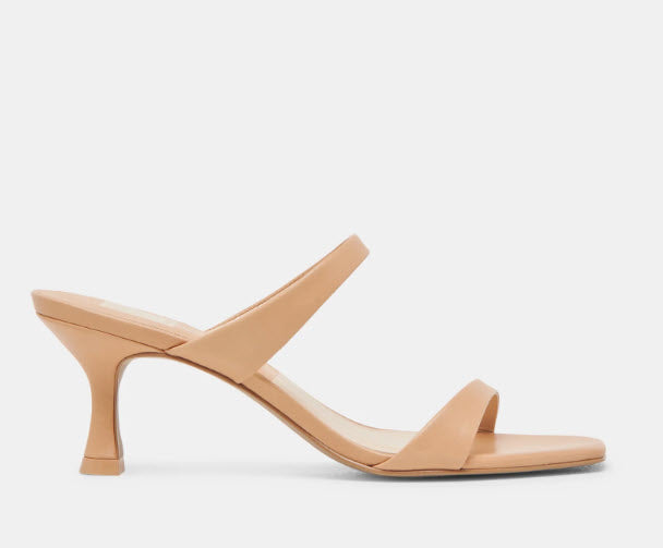 The Dual Band Kitten Heel Sandal in Cafe
