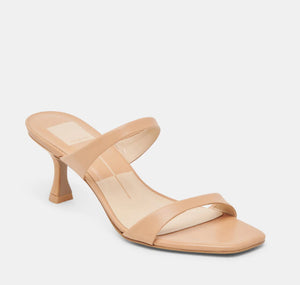 The Dual Band Kitten Heel Sandal in Cafe