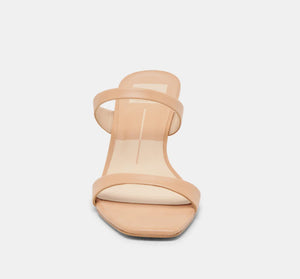 The Dual Band Kitten Heel Sandal in Cafe