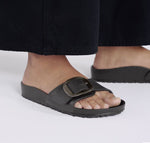 Load image into Gallery viewer, Madrid Stealth Buckle EVA - The Signature Pool Sandal in Black
