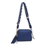 Load image into Gallery viewer, The Woven Crossbody  Camera Bag in Navy
