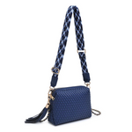 Load image into Gallery viewer, The Woven Crossbody  Camera Bag in Navy
