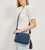 Load image into Gallery viewer, The Woven Crossbody  Camera Bag in Navy
