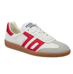 Load image into Gallery viewer, The Retro Soccer Lace Sneaker in White Red
