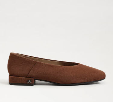 The Square Toe Ballet Flat in Dk Toffee