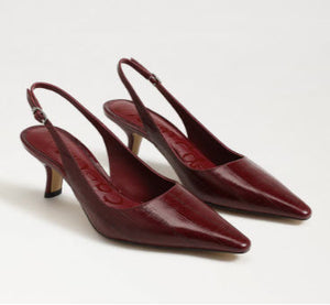 The Sling Back Pointed Pump in French Merlot
