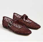 Load image into Gallery viewer, The Mesh with Crystals Maryjane Ballet in French Merlot
