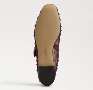 The Mesh with Crystals Maryjane Ballet in French Merlot