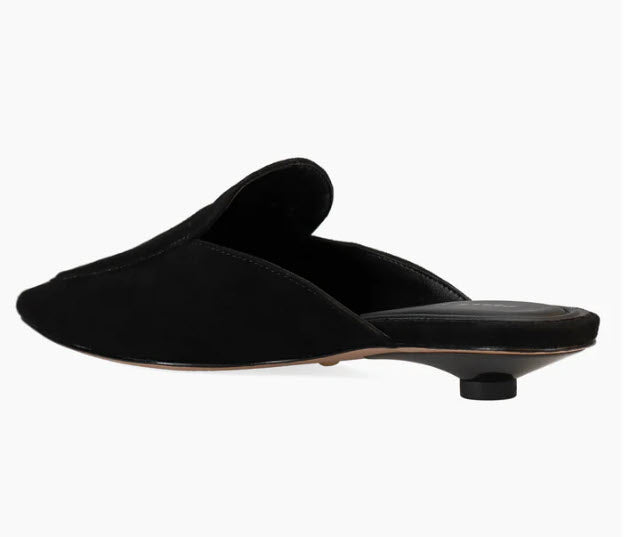 The Pointed Mule on Low Heel in Black