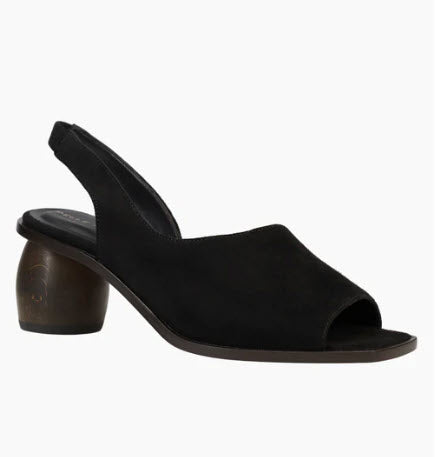 The Cylinder Heel Sandal in Black