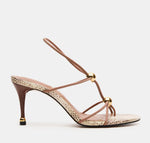 Load image into Gallery viewer, The Strappy Sandal with Ball Ornaments in Natural Sanke
