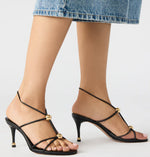 Load image into Gallery viewer, The Strappy Sandal with Ball Ornaments in Black
