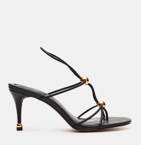 The Strappy Sandal with Ball Ornaments in Black