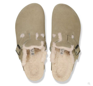 Boston Shearling - The Birkenstock Clog in Taupe