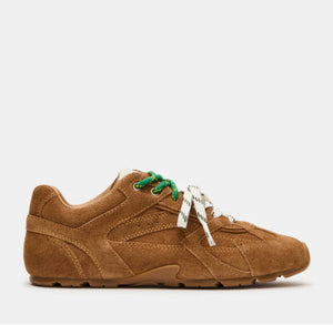 The Dual Lace Sneaker in Camel