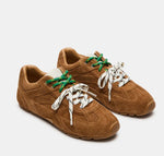 Load image into Gallery viewer, The Dual Lace Sneaker in Camel
