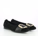 Load image into Gallery viewer, The Belted Toe Flat in Black
