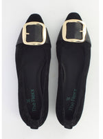 Load image into Gallery viewer, The Belted Toe Flat in Black
