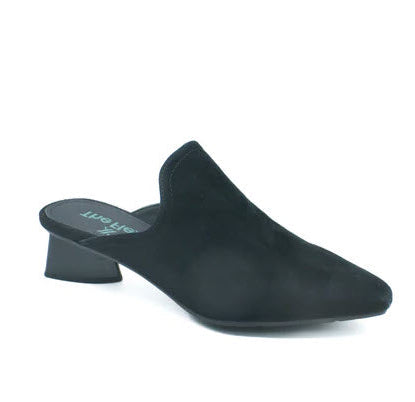 The Mid Heel Mule in Black