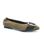 Load image into Gallery viewer, The Belted Toe Flat in Sigaro
