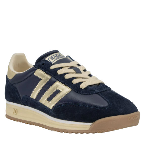 The Retro Jogger Sneaker in Navy Gold
