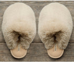 Load image into Gallery viewer, The Faux Fur Snowball Slipper in Taupe
