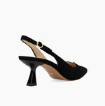 Load image into Gallery viewer, The Heart Top Line Sling Pump in Black Suede
