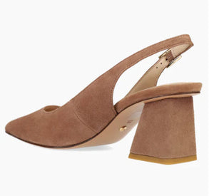 The Sling Pump with Block Heel in Taupe