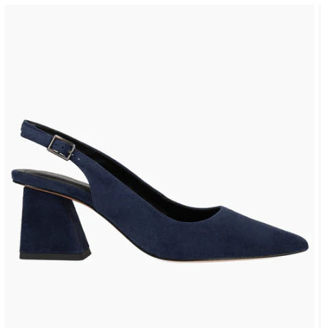 The Sling Pump with Block Heel in Navy