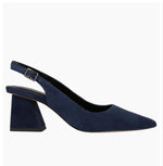 Load image into Gallery viewer, The Sling Pump with Block Heel in Navy
