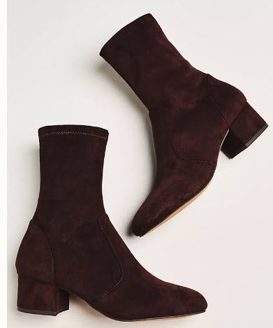The Block Heel Stretch Ankle Boot in Chocolate