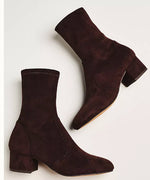 Load image into Gallery viewer, The Block Heel Stretch Ankle Boot in Chocolate
